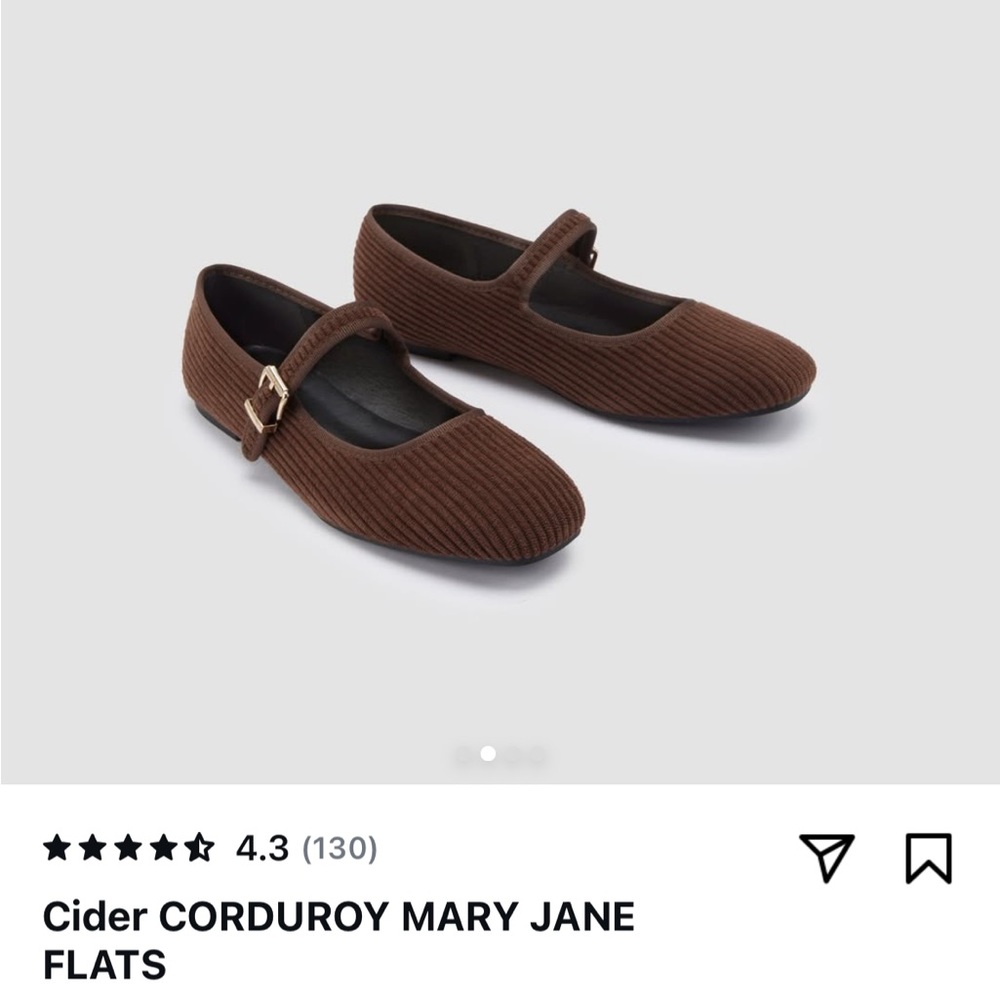 ❌SOLD ❌ Cider Corduroy mory Brown Mary Jane Shoes - Picture 3 of 6